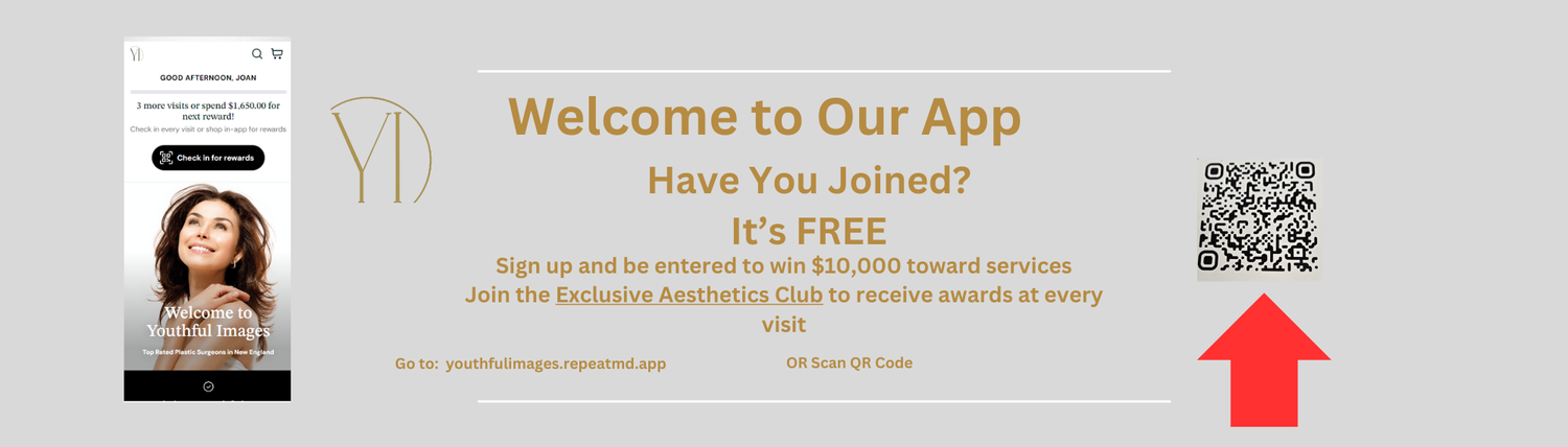 QR code and promo for Avon plastic surgery App.