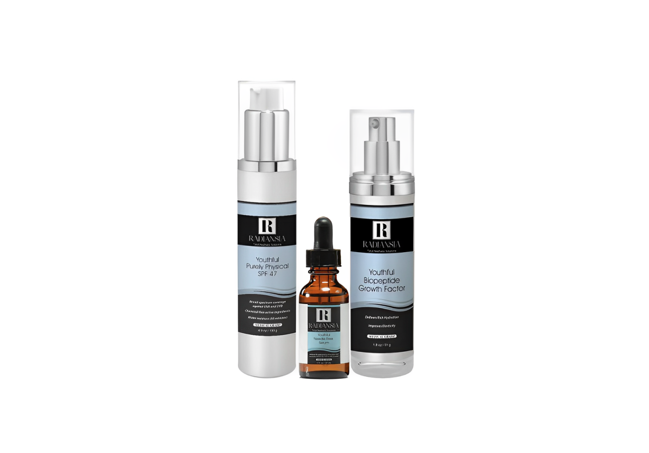 Skincare products from Radiance for youthful skin.