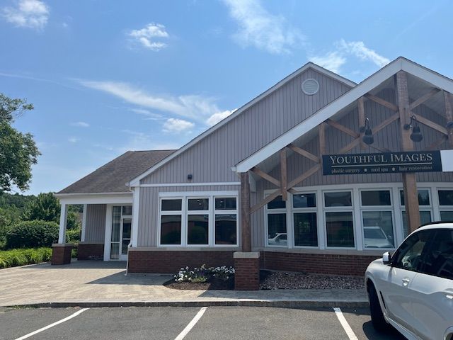 Spa and salon building exterior with signage.