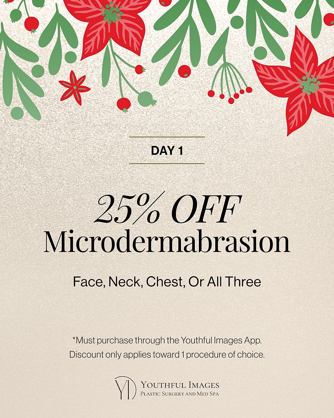 25% off microdermabrasion promotion announcement