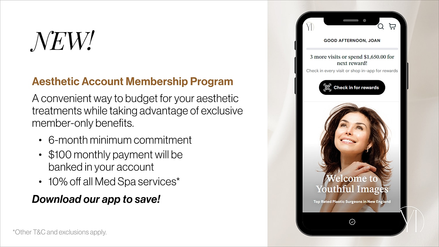Aesthetic Account Membership Program promotional information.